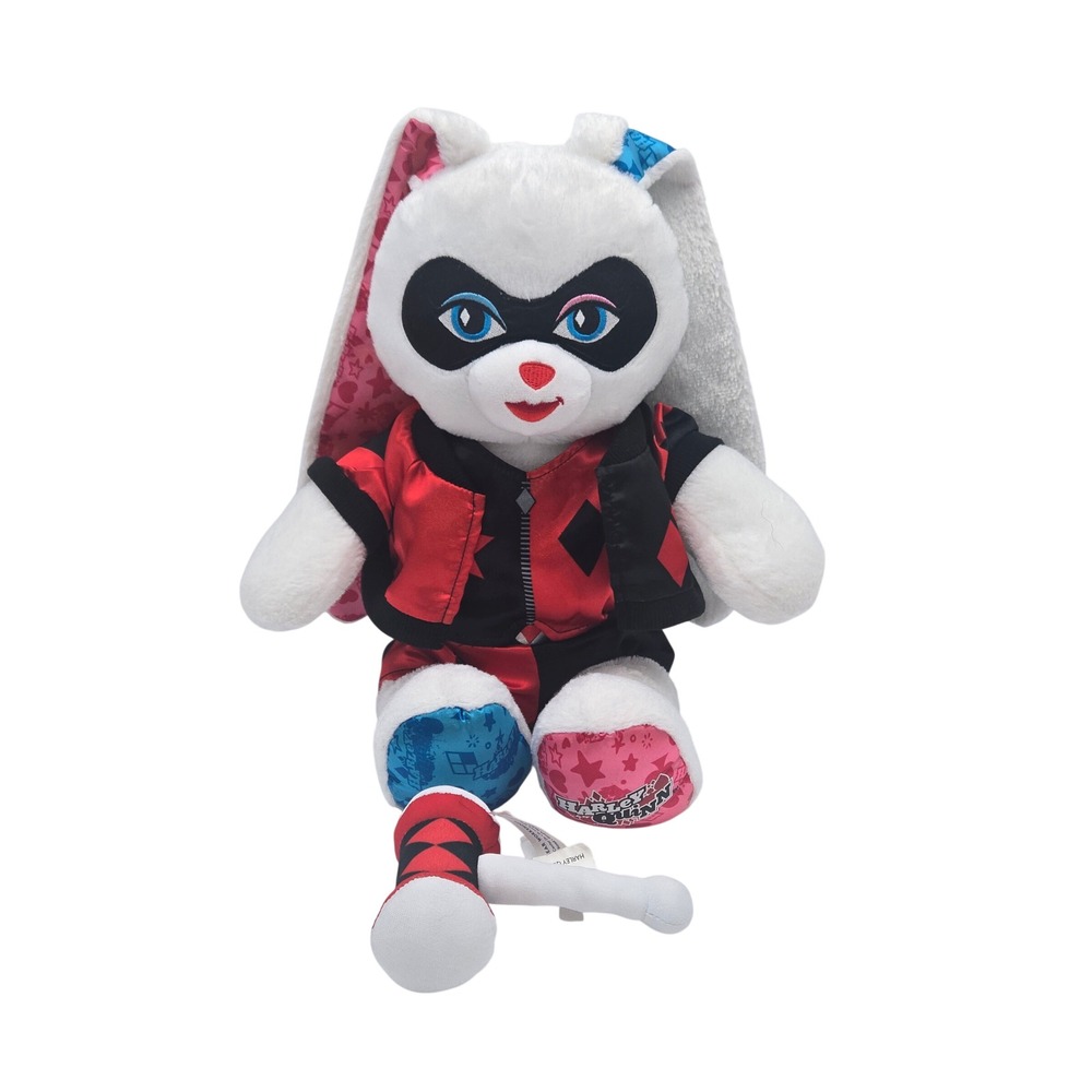 Build-A-Bear Harley Quinn Bunny Plush DC Comics White Rabbit with Outfit‎ Mallet